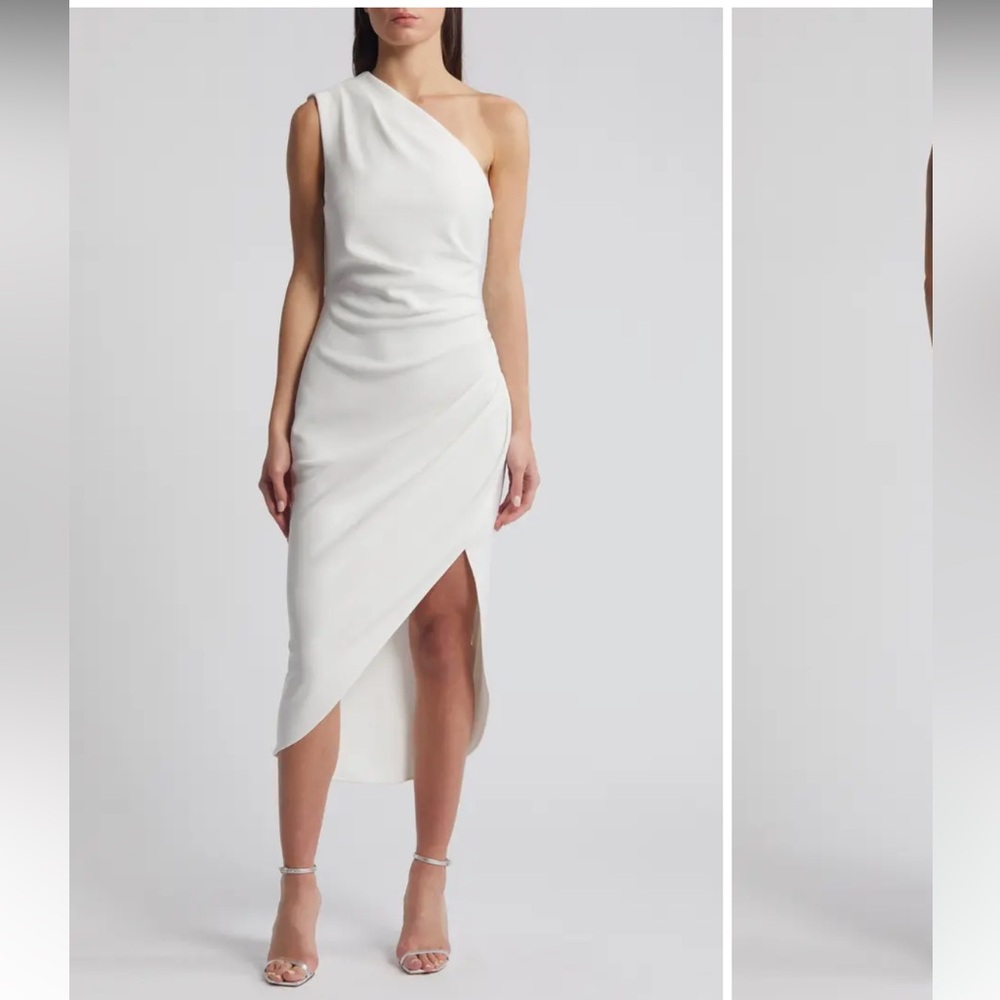 NWT: Elliatt Xara One Shoulder Asymmetric Crepe Cocktail Dress